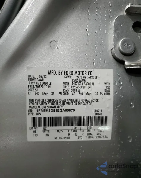 2014 Ford Explorer Xlt from USA, damaged, VIN 1FM5K8D81EGA05670